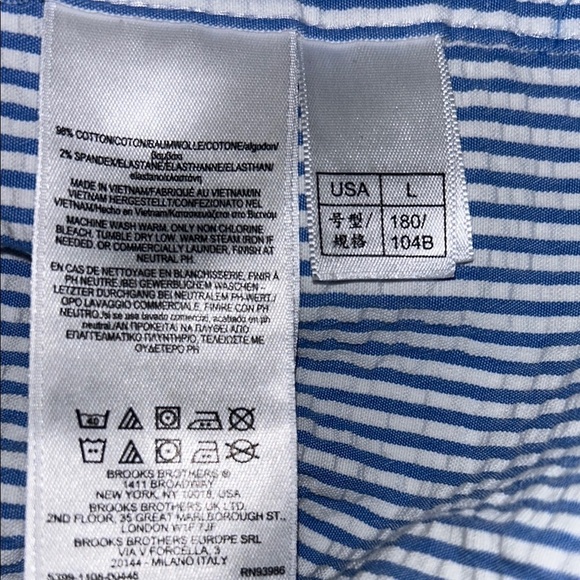 Brooks Brothers Navy and White Striped Button Down Shirt - Picture 4 of 8